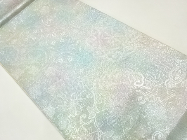 JAPANESE FUKURO OBI / SAGANISHIKI / WOVEN FLOWER ARABESQUE